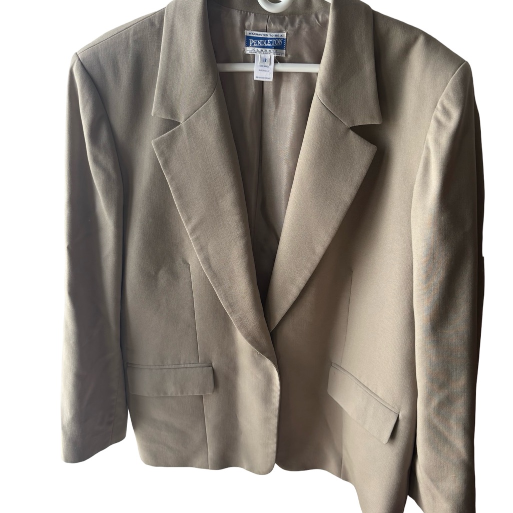 Pendleton Women's Tan Blazer 100% Virgin Wool